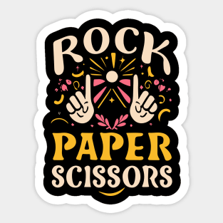 Rock Paper Scissors Art Design, typography design Sticker